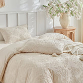 Solid Color Jacquard Duvet Cover Set High Quality Queen King Microfiber Bedding Set