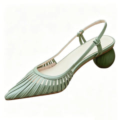sheepskin elastic band pumpkin middle Heel