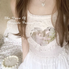 Top coqueta con apliques de corazón dulce