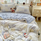 Korean Double-layer Gauze Lace Ruffle Bedding Set