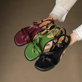 cowhide horsehair low Heel