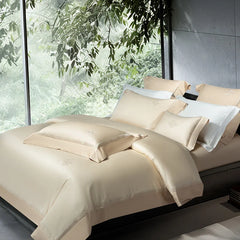 Luxury Embroidery Solid Color Bedding Set