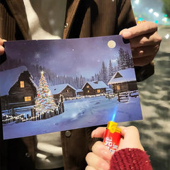 Warm Glow Hidden Flame Reveal Mystical Winter Postcard