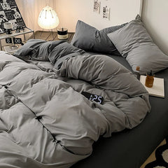Solid Color Brushed Microfiber Bedding Set