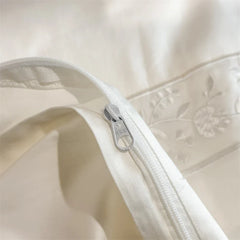 100% Cotton Floral Embroidery Wide Border Luxury Bedding Set