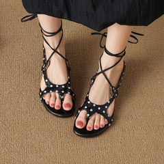 printed polka dot cowhide mid Heel