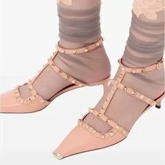 Rivet Studded Kitten Heels