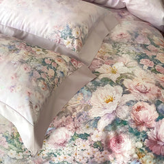 Premium 1000TC Egyptian Cotton Flower Digital Printing Soft Silky Bedding Set