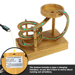 Wooden Perpetual Spiral Motion Kinetic Ball Roller Science Toy