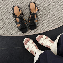cowhide low Heel