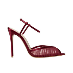 white Mesh Pleated Wedding Shoes