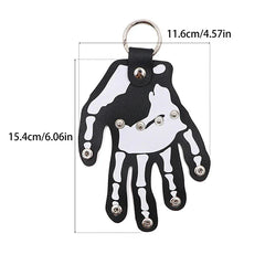 Gothic Skeleton Hand Leather Belt Clip Keychain