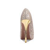 Pointed to Platform paillette Pumps