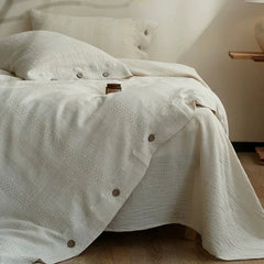 Pure cotton breathable and dry bedroom bedding four piece set Japanese style light luxury and high-end feel