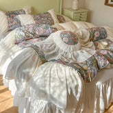French Cottagecore Vintage Oil Painting Floral 100% Cotton Bedding Set