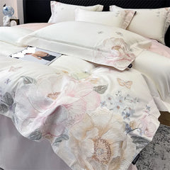 Luxury Floral Embroidery Bedding Set
