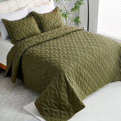 Pure Color Quilted Bedding Set