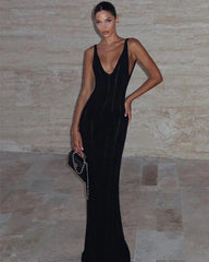 Coronado Backless V Neck Knitted Dress