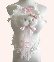 Top corto con gatito coqueto kawaii