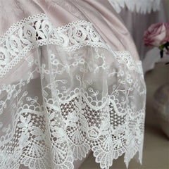Vintage Embossed Jacquard Lace Edge Luxury Bedding Set