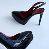 Patent Leather Belt buckle Platform Sandals
