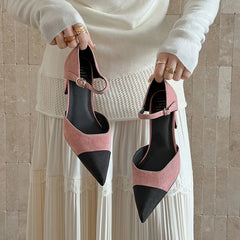 leather sheep suede high Heels