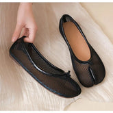 Hollow Out Mesh Split Toe Women Tabi Ballet Flats Comfortable Walking Loafers Casual Ladies Dance Shoe Zapatos De Mujer