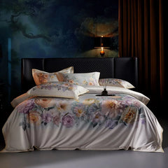 1000TC Egyptian Cotton Flowers Digital Printing Luxury Bedding Set