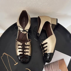 sheepskin round toe tie