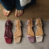 leather cowhide simple breathable loose grip low Heel