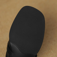 Metal Belt Buckle Round Head Exposed Toe Breathable Cool Mid Heel