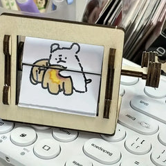 DIY Wooden Hand-Cranked Animation Machine Desktop Decor Kit