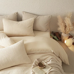 3/4Pcs Modern Minimalist Solid Color Bedding Set