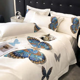 1000TC Egyptian Cotton Butterfly Embroidery Luxury Bedding Set