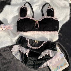 Cherry Fluff Kawaii Plüsch-Dessous-Set