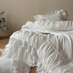 100% Cotton White Vintage French Princess Wedding Bedding Set