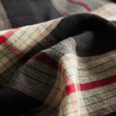 4/6Pcs Black and White Plaid Stripe 100% Cotton Bedding Set