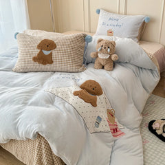 Milk Velvet Autumn Winter Warm Bedding Set