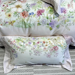1000TC Lyocell Cotton Flowers Plant Prints Luxury Bedding Set