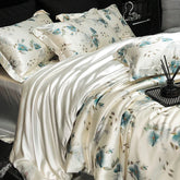 Luxury Mulberry Silk Duvet Cover High End Floral Printed Bedding Set