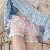 Pantalones cortos tipo lolita con estampado floral y coqueto para niña