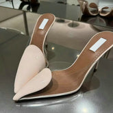 Size 35-42 Transparent PVC Slippers Ladies Thin High Heels