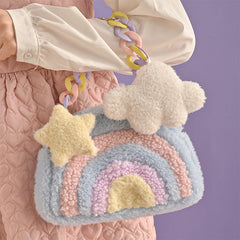 Colorful Rainbow Plush Bag