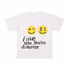 Camiseta holgada con estampado de sonrisa de calle