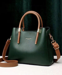 Stylish Minimalist Wine Red Leather Tote Handbag