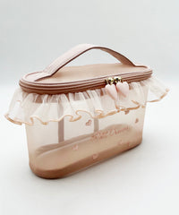 Embroideried Stylish Tulle Ruffled Red Tote Handbag