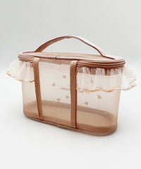 Embroideried Stylish Tulle Ruffled Red Tote Handbag