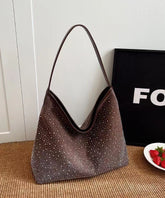 Stylish Versatile Brown Zircon Large Capacity Satchel Bags