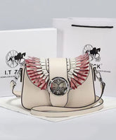 Stylish Versatile White Calf Leather Satchel Bags