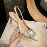 Pointy French Satin High Heels